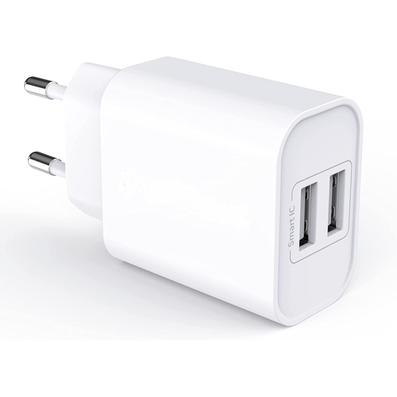 Мрежово зарядно, 2xUSB, 5VDC, 2A