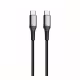 Кабел Type-C DE-43CC2, бързо зареждане, оплетка, черен, 2m, 3A, 60W