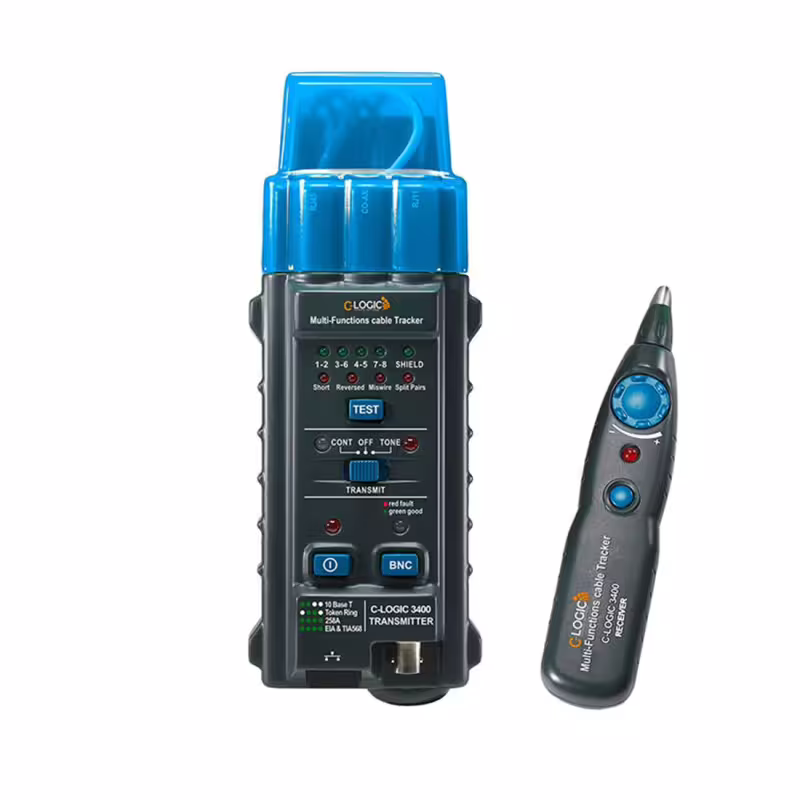 Тестер за кабели 3400, прекъснати проводници, интернет, коаксиални, RJ45, BNC, RJ11