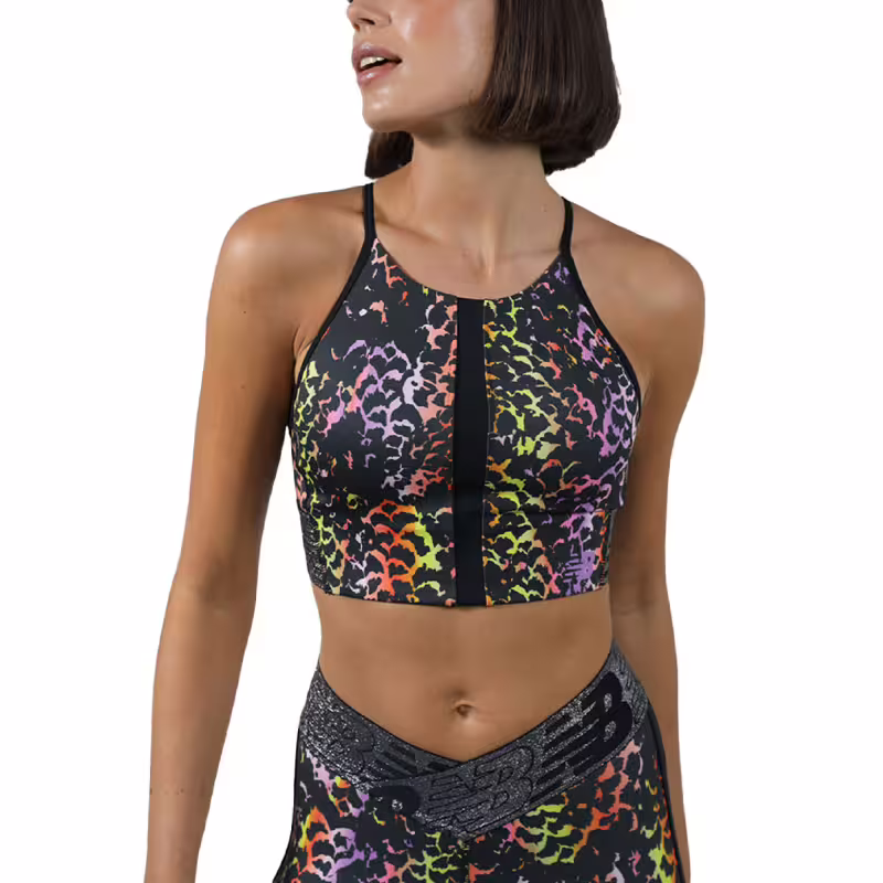 NEW BALANCE Relentless Premium Printed Crop Top Black/Multi