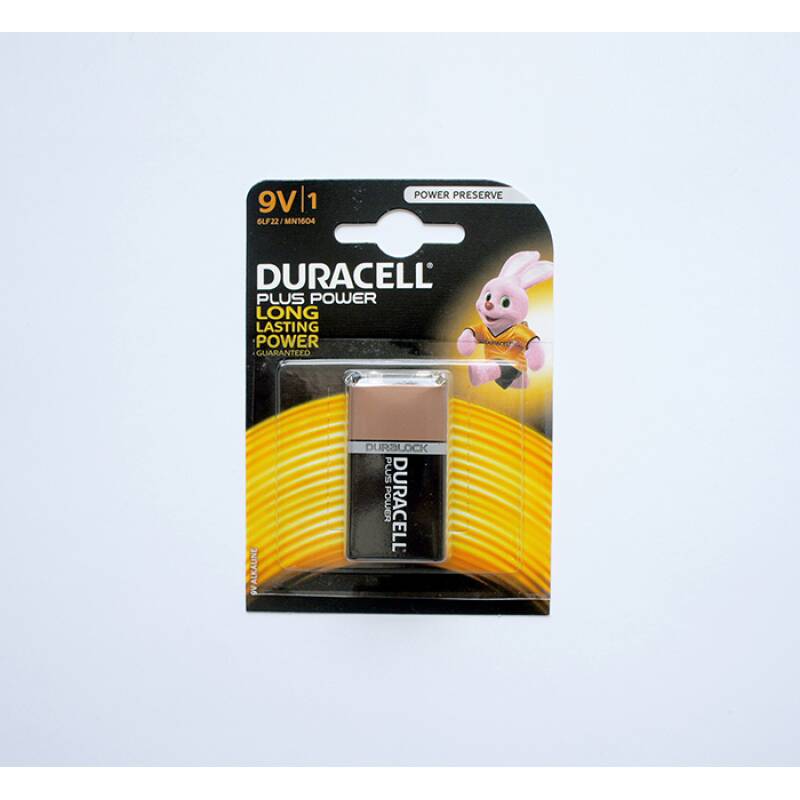 Алкална батерия DURACELL, 9VDC, 6LF22, (MN1604)