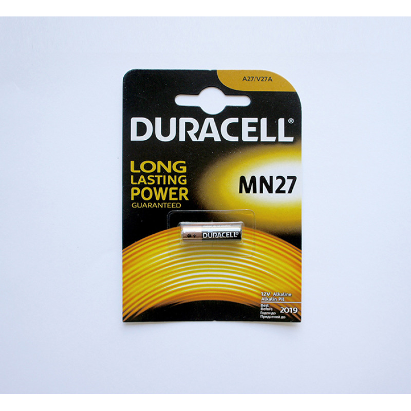 Алкална батерия DURACELL, 12VDC, 27A, MN27