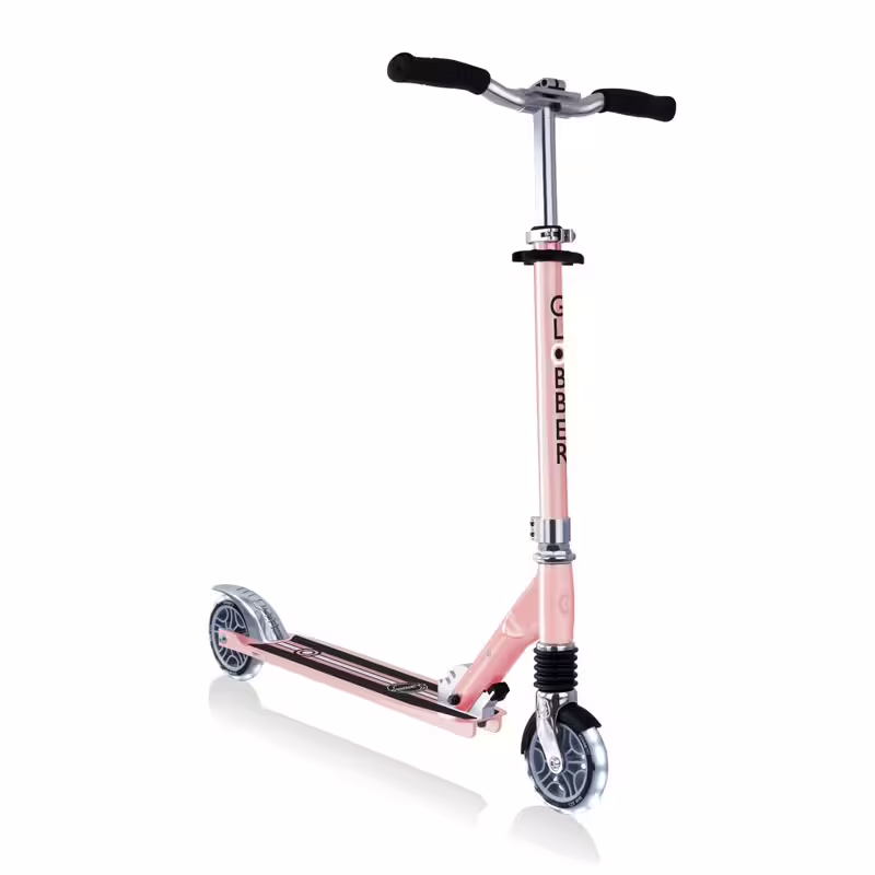 Алуминиева сгъваема тротинетка за деца FLOW ELEMENT COMFORT LIGHTS &ndash; розово злато
