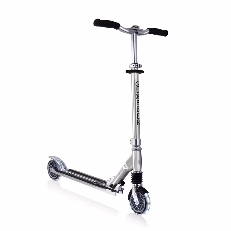 Алуминиева сгъваема тротинетка за деца FLOW ELEMENT COMFORT LIGHTS &ndash; сребърна