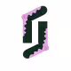 HAPPY SOCKS Wave Sock Black/Pink