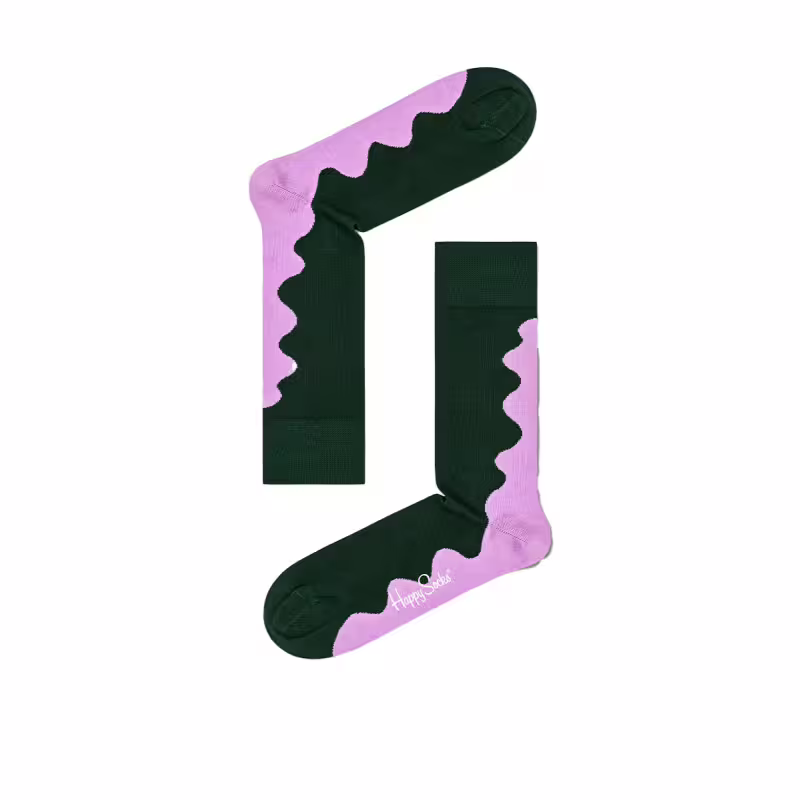 HAPPY SOCKS Wave Sock Black/Pink