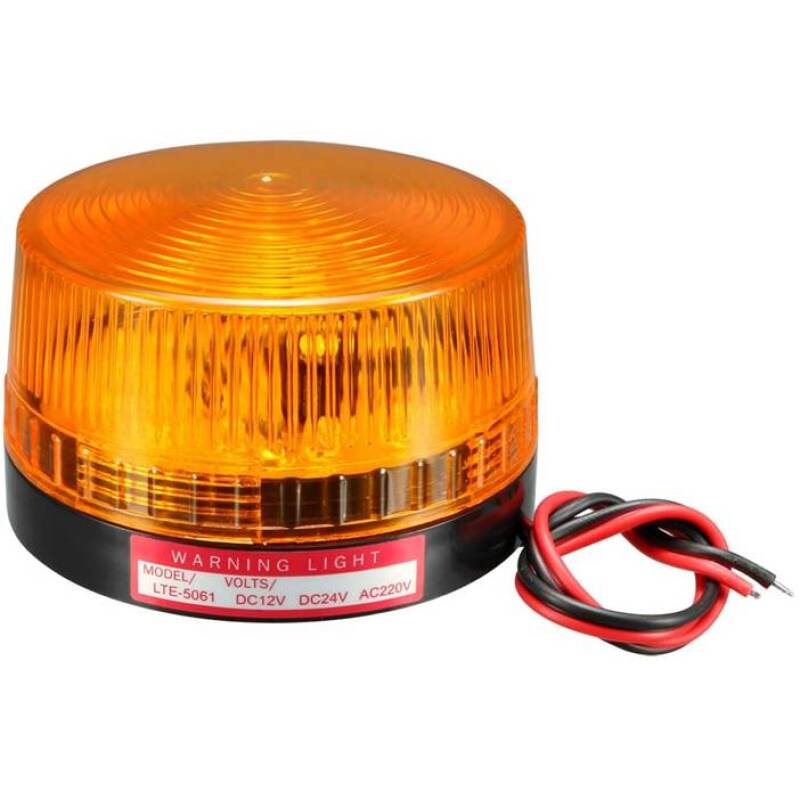 Предупредителна, LED сигнална лампа LTE-5061, оранжева, 12VDC, 2W 