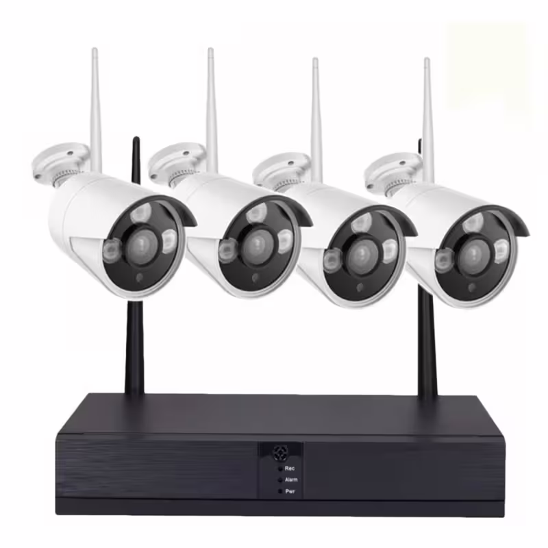 Комплект за видео наблюдение, 4 бр. безжични камери, NVR, 5G, Wi-Fi, USB, интернет