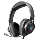 Слушалки Onikuma X16, За компютър, Микрофон, Подсветка, 3.5mm, USB, Черен - 20676