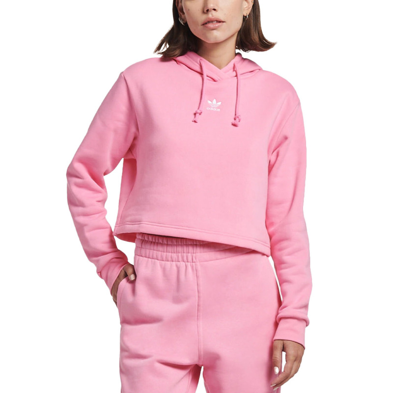 ADIDAS Originals Adicolor Essentials Crop Fleece Hoodie Pink