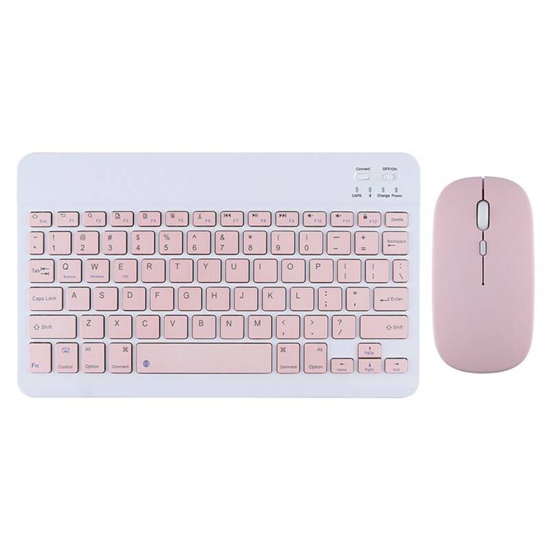 Комплект мишка и клавиатура No brand 030, Bluetooth, Розов - 6167