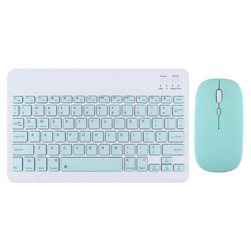 Комплект мишка и клавиатура No brand 030, Bluetooth, Син - 6168