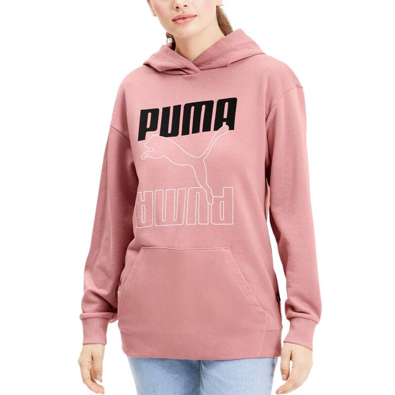 PUMA Rebel Elongated Hoodie Pink