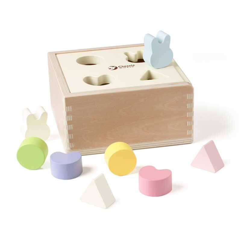 Дървена кутия за сортиране на формички в пастелни цветове