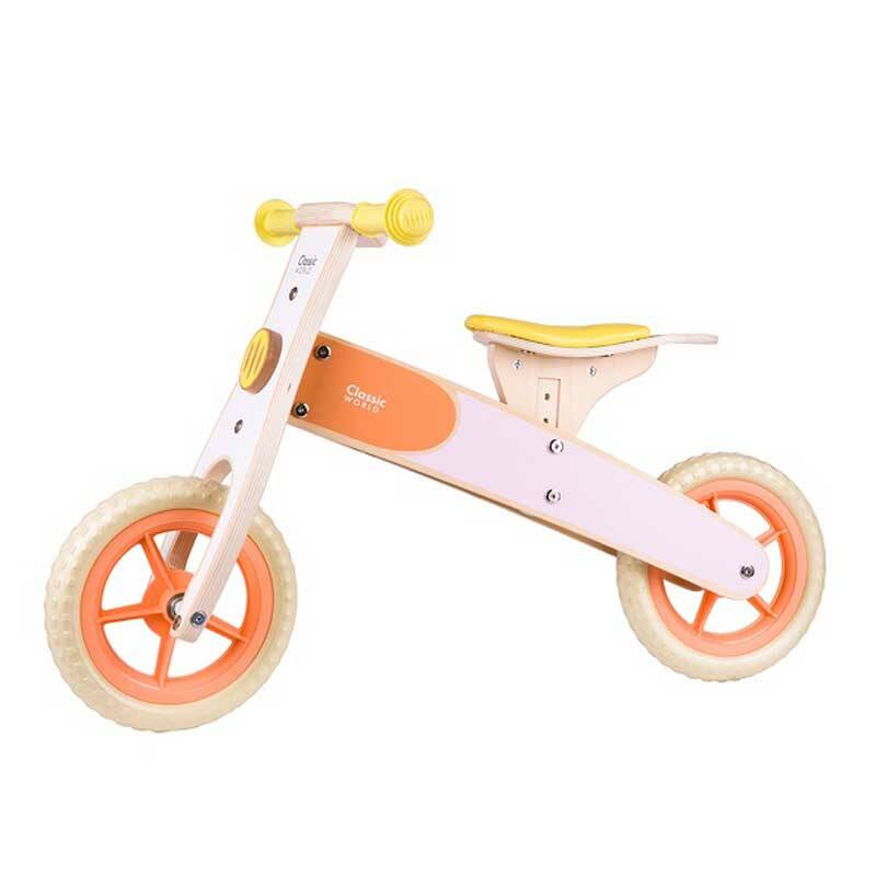 Дървено баланс-колело в пастелни цветове