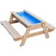 Детски дървен комплект маса с пейка за игра с пясък и вода