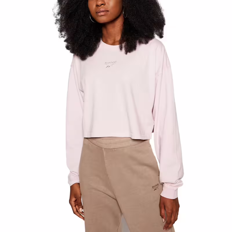 REEBOK Classic Oversize Long Sleeve Blouse Pink