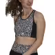 ADIDAS x Farm Rio Aeroready 3-Stripes Print Sports Crop Top Black