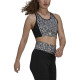 ADIDAS x Farm Rio Aeroready 3-Stripes Print Sports Crop Top Black
