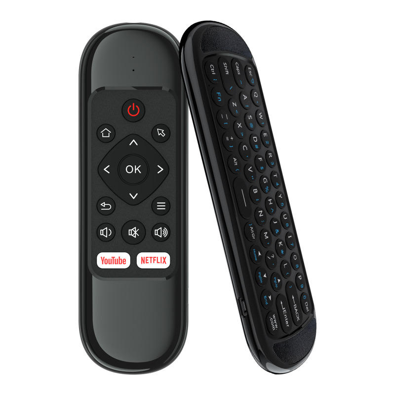 Универсално дистанционно No brand H6, Air mouse, USB 2.4GHz, Микрофон, IR програмируемо, Черен - 13045