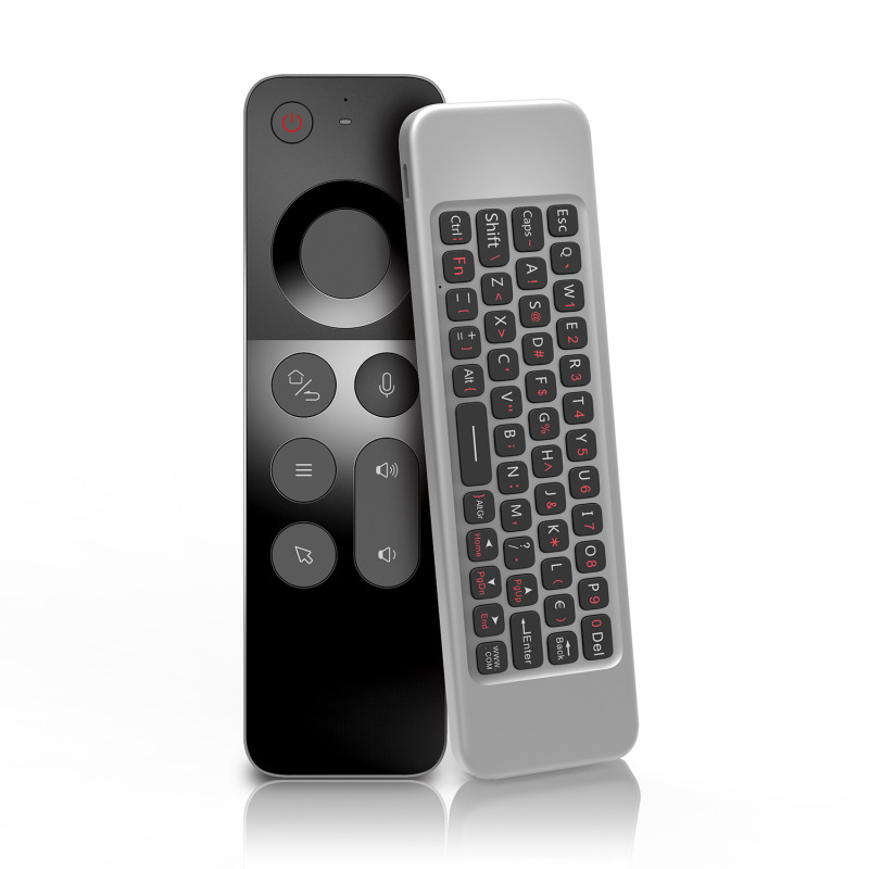 Универсално дистанционно No brand W3, Air mouse, USB 2.4GHz, Микрофон, IR програмируемо, Черен - 13047