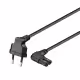 Захранващ кабел за телевизор, уредба, захранване, ъглов, 220VAC, 2,5A, 1,5m, 2x0,75mm2