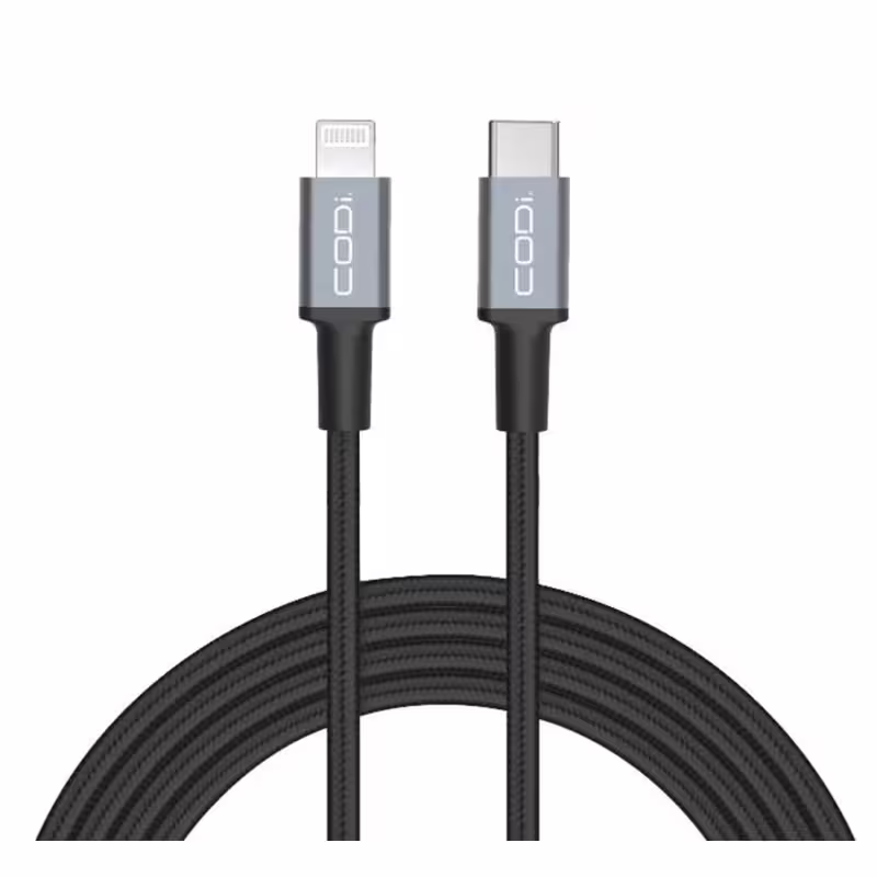 Кабел за iPhone S-119, бързо зареждане, оплетка, черен, Type-c(м), apple lightning(м), 2m, 4A