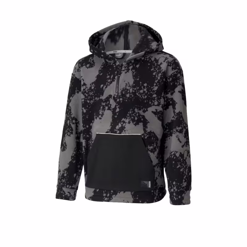 PUMA Alpha Holiday Half Zip Sweatshirt Grey Black