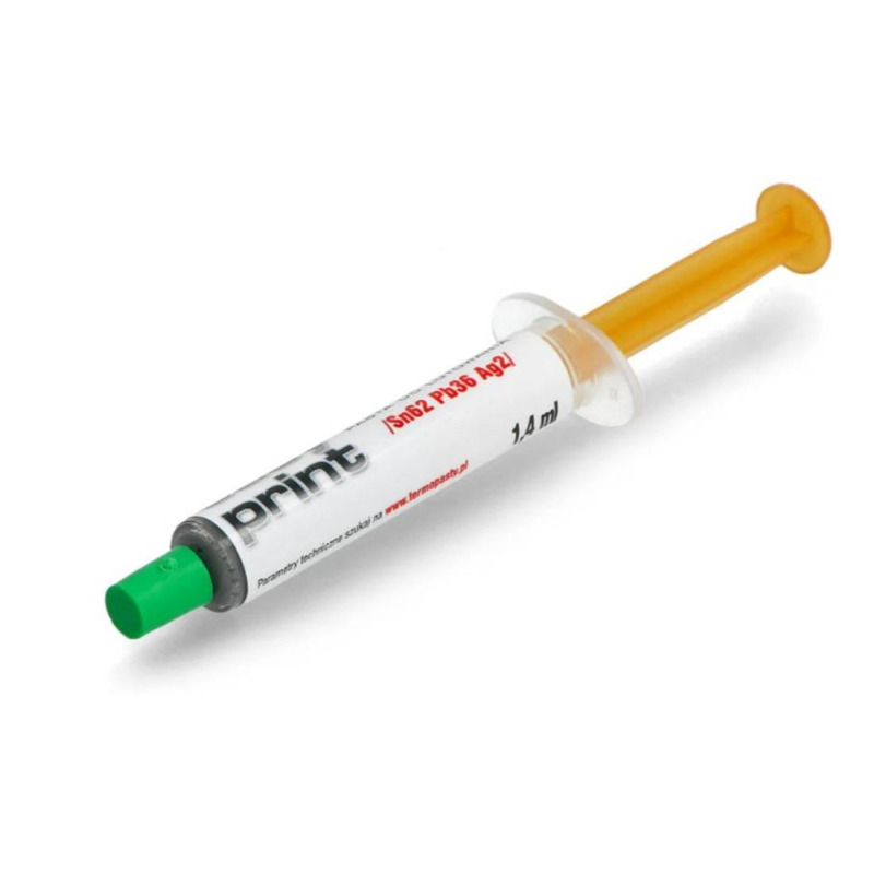 Тинол паста AGT-023, за запояване, спринцовка, 1,4ml, Sn62, Pb36, Ag2