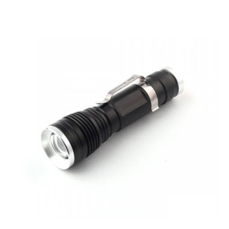 LED фенер T6, комплект, акумулаторна батерия 18650, зарядно, 3,7VDC, 3W