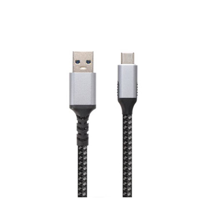 Кабел Type-C S-120, бързо зареждане, оплетка, черен, USB-А(м), USB-C(м), 2m, 5A