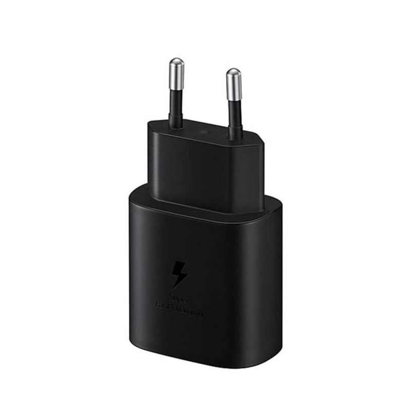 Мрежово зарядно, съвместимо с Samsung, бързо зареждане, черен, USB-C, Type-C, 25W