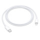 Кабел съвместим с Apple, iPhone, бързо зареждане, силиконов, бял, Type-c(м), apple lightning (м), 1m, 3A