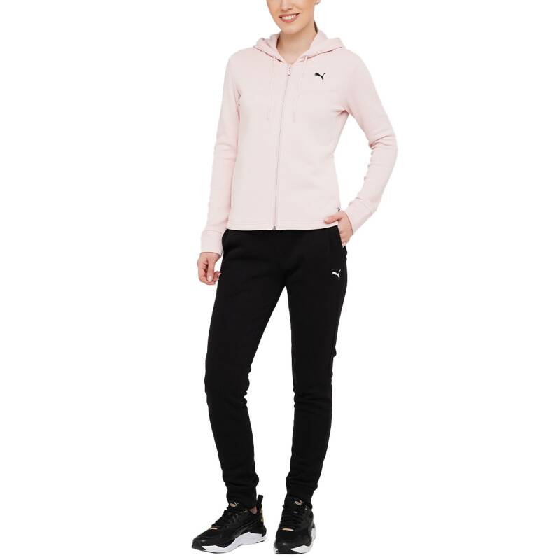 PUMA Classic Hooded Tracksuit Pink/Black