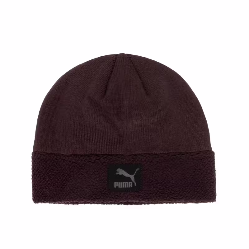 PUMA Classic Cuff Sherpa Beanie Brown