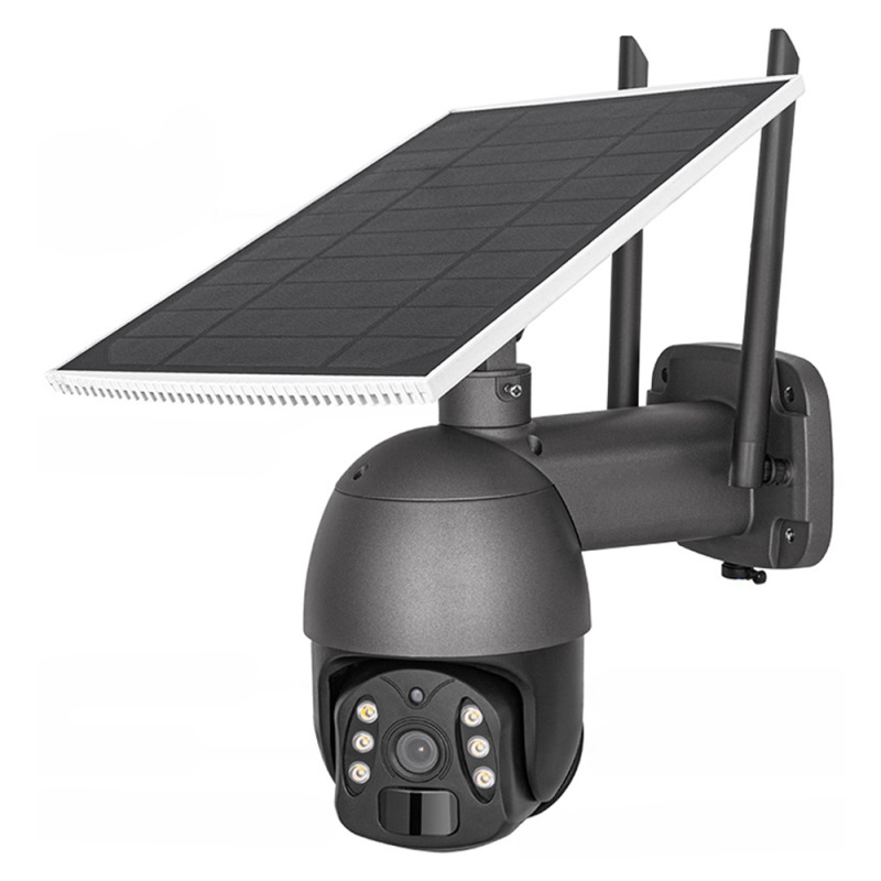 Смарт охранителна камера No brand PST-SQG-2-4G 3.0Mp, PTZ, 4G, Соларен панел, Външен монтаж, Tuya Smart, Черен - 91045