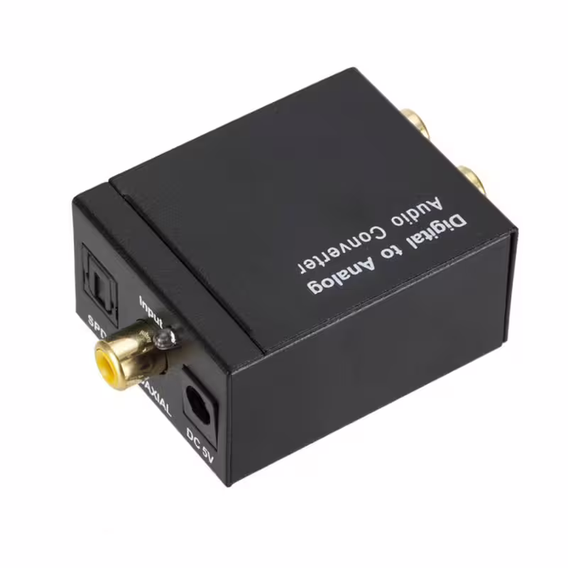 Оптичен аудио конвертор, преобразувател, вход 1xRCA(ж), оптика(ж), изход 2xRCA(ж), 3,5mm JACK