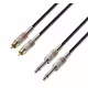 Кабел, аудио, 2xMONO 6,3mm JACK(м), 2xRCA(м), 3m, черен