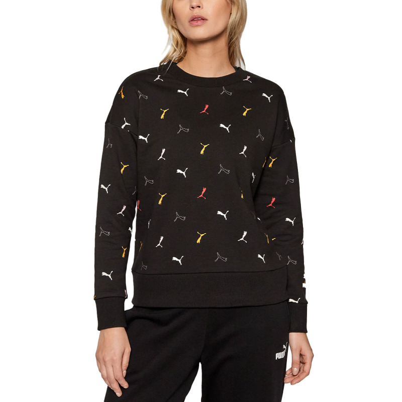 PUMA Classics Graphic All Over Printed Crew Blouse Black