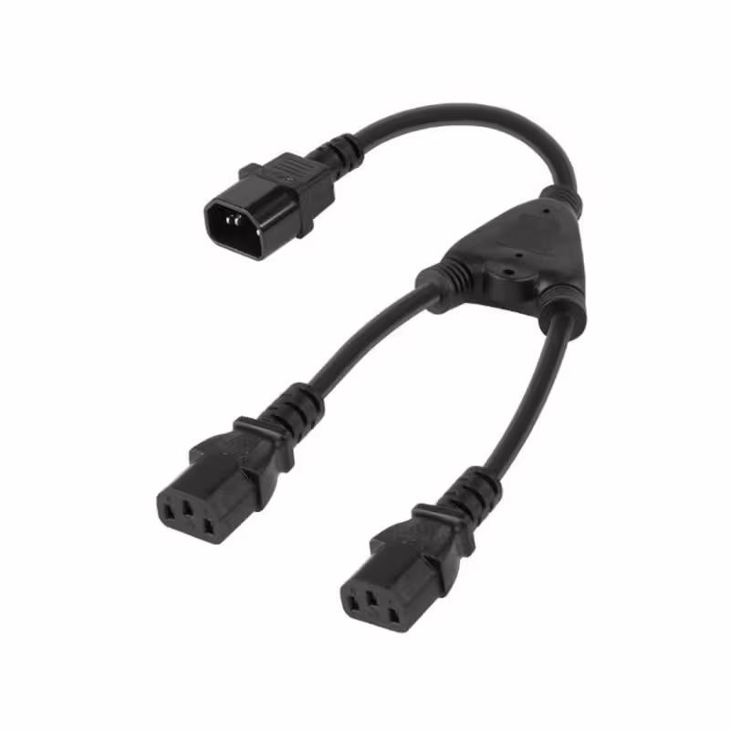 Захранващ преходен кабел KPO2773, захранване, UPS, 1x C14(м), 2xC13(ж), прав, 0,3m, 220VAC, 10A