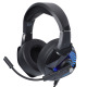 Слушалки Onikuma K6 Blue, За компютър, Микрофон, Подсветка, 3.5mm, USB, Черен - 20746