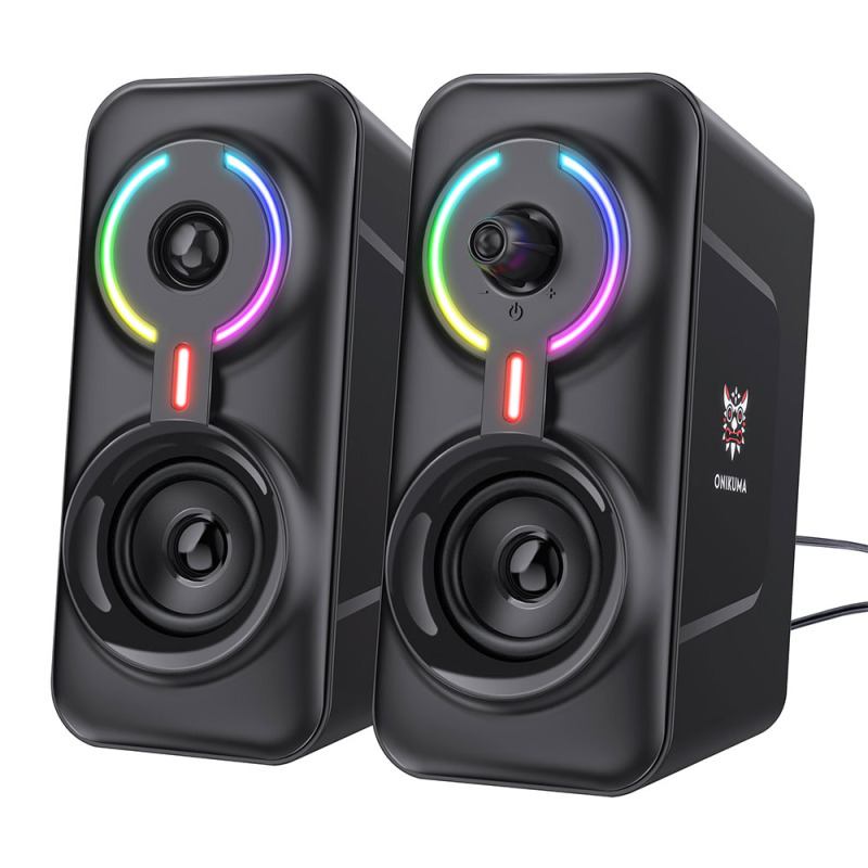 Тонколони Onikuma L6, 2x5W, USB, RGB, Черен - 22216