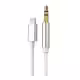 Аудио кабел за музика JH-023, iPhone, Apple lightning(м), 3,5mm JACK(м), бял, 1m