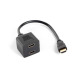 Кабел преходен, изход HDMI(м), вход 2xHDMI(ж), 0,2m