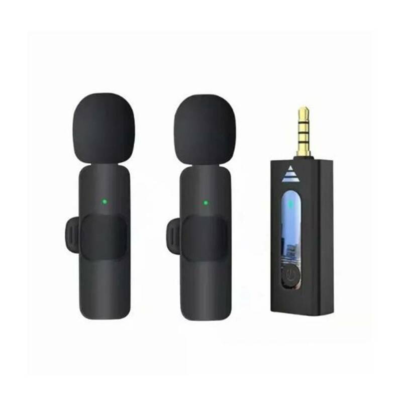 Комплект 2 безжични микрофонa K35, за телефон, караоке, предаватели, приемник, JACK 3,5mm