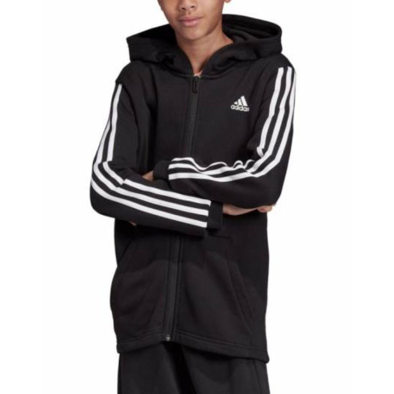 ADIDAS 3-Stripes Full-Zip Hoodie Black