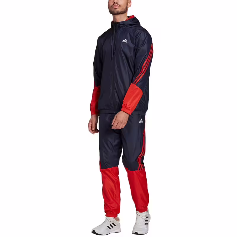 ADIDAS Sportswear Hooded Tracksuit Blue/Red
