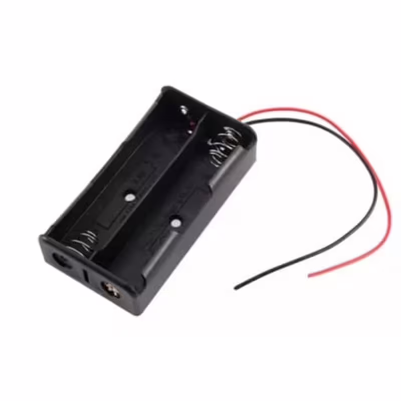 Държач, гнездо за батерии, изводи, 2x18650, 3,7VDC