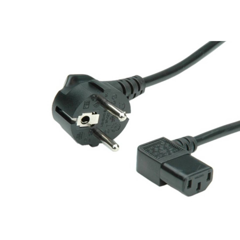 Захранващ кабел за захранване, компютър, ъглов, 220VAC, 10A, 2m