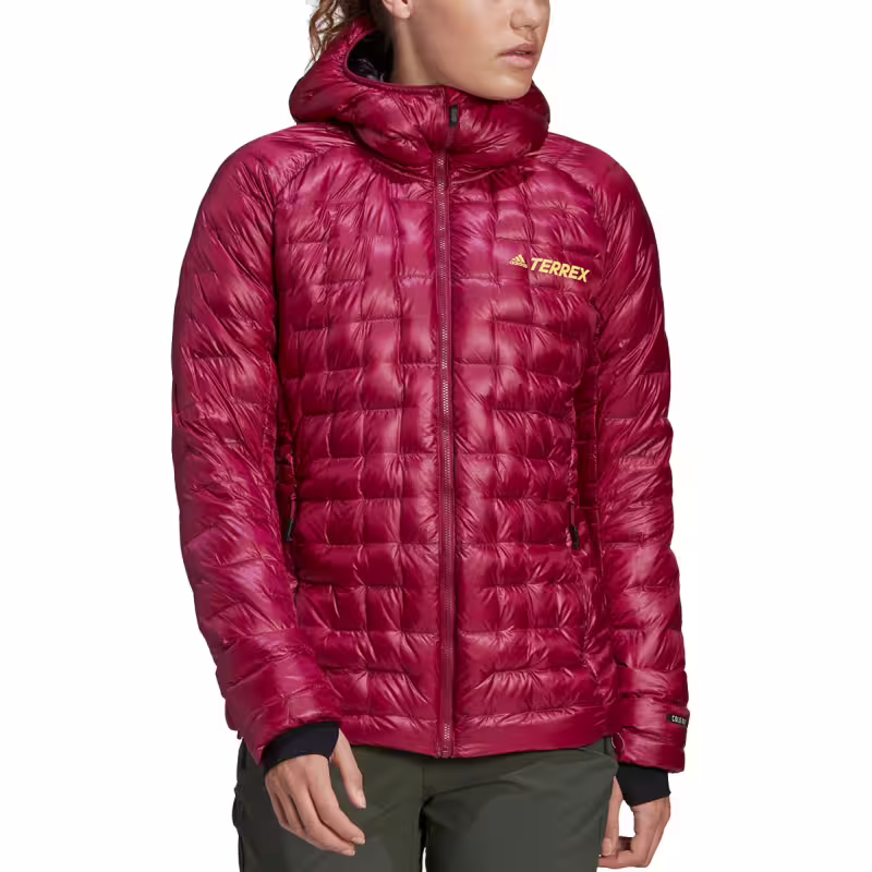ADIDAS Terrex Icesky Hooded Down Jacket Burgundy